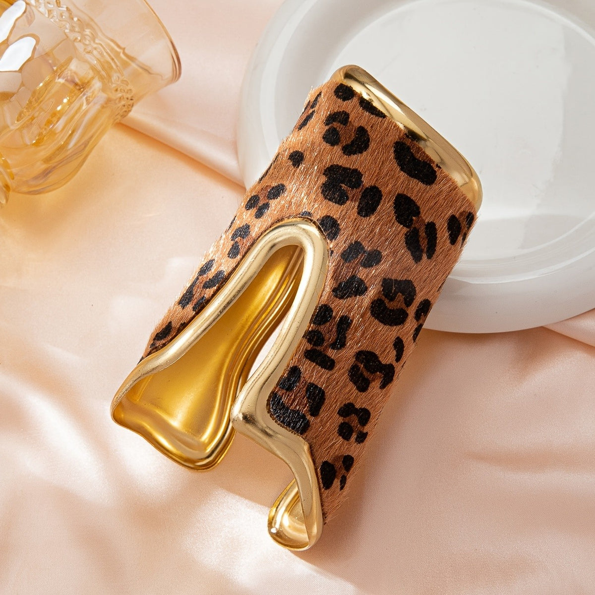 Leopard Print Wave Cuff Bangle