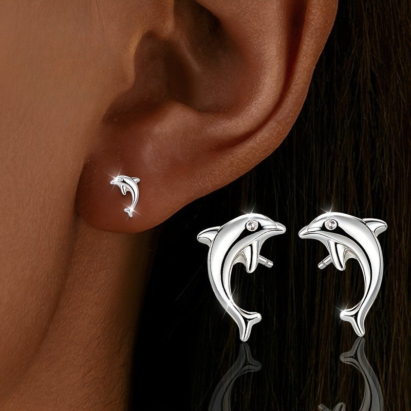 Crystal Dolphin Earrings