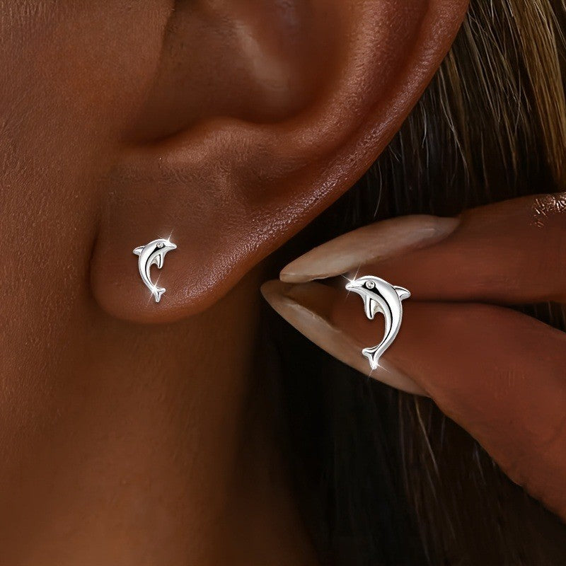 Crystal Dolphin Earrings