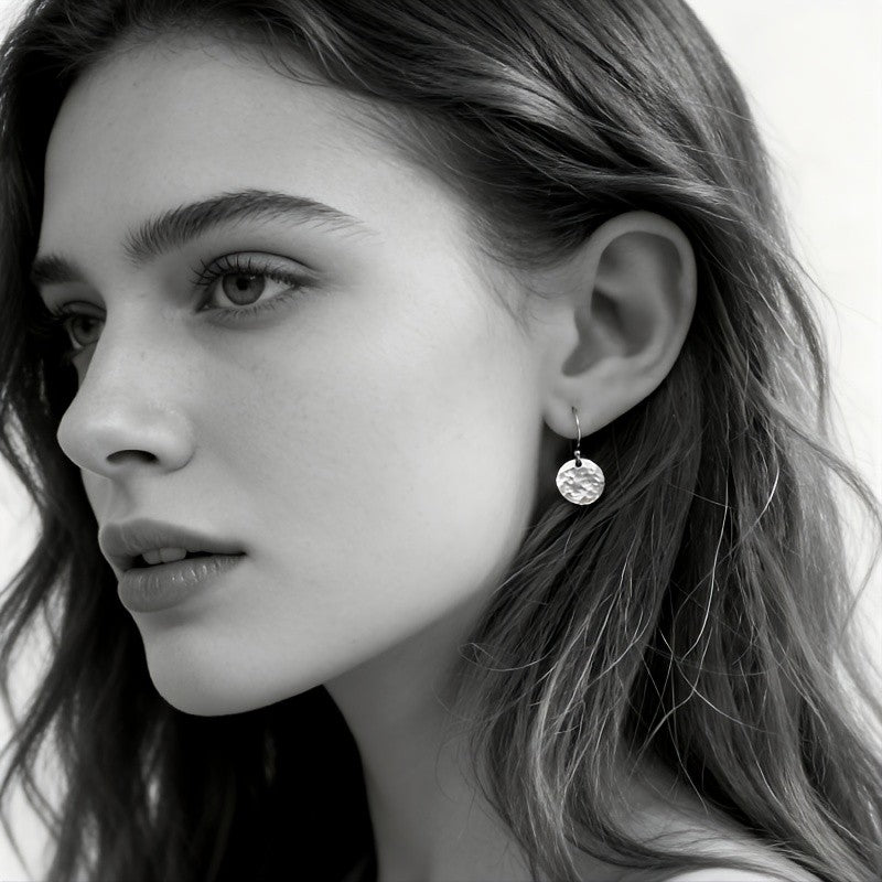 Hammered Disc Earrings