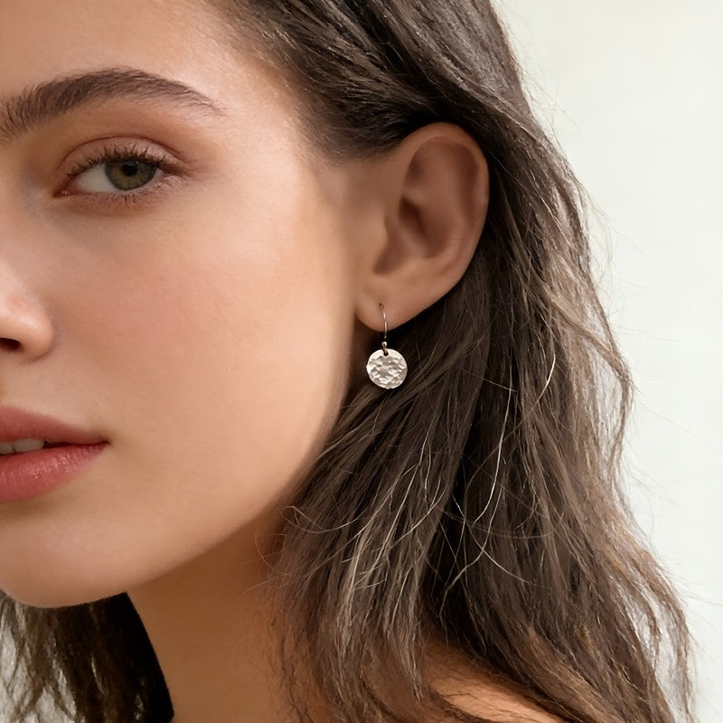Hammered Disc Earrings