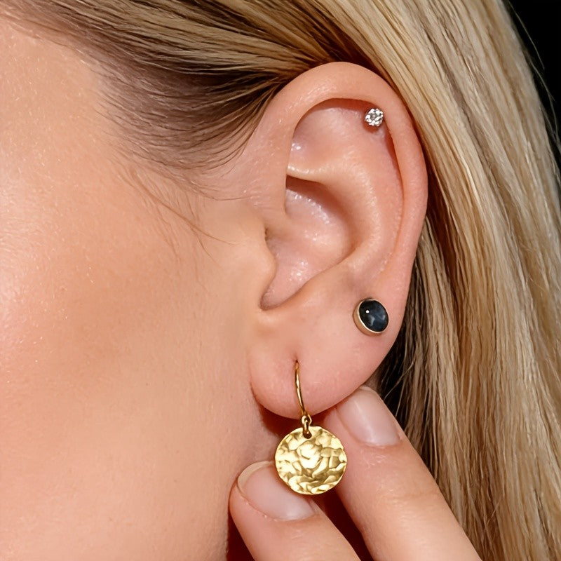 Hammered Disc Earrings