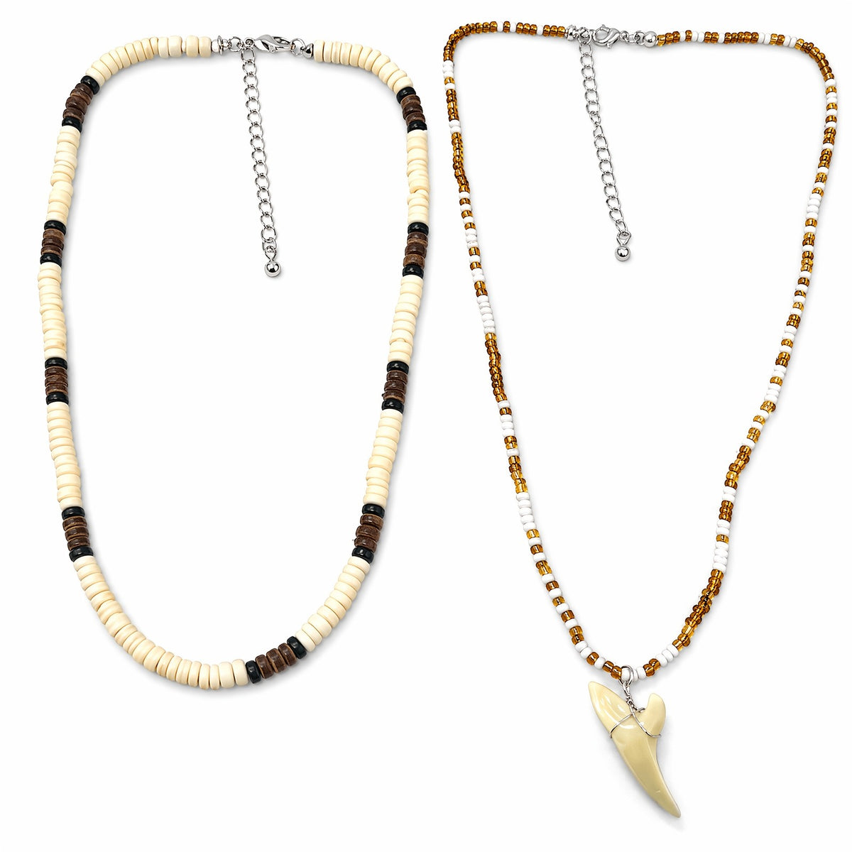 Shark Tooth Layered Necklace Set