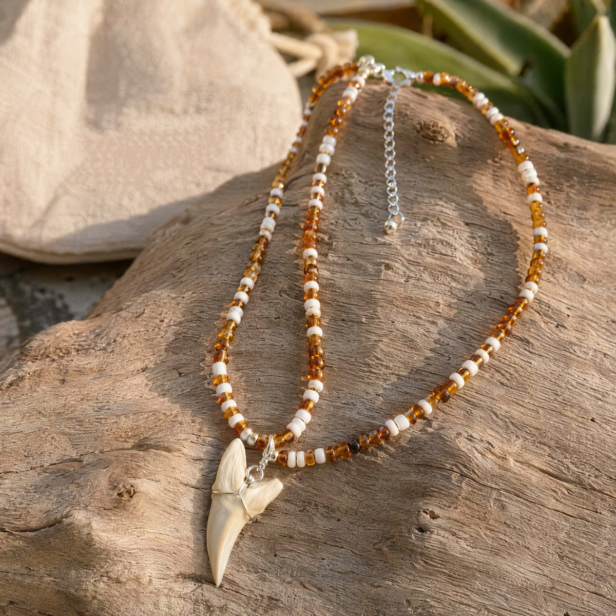 Shark Tooth Layered Necklace Set