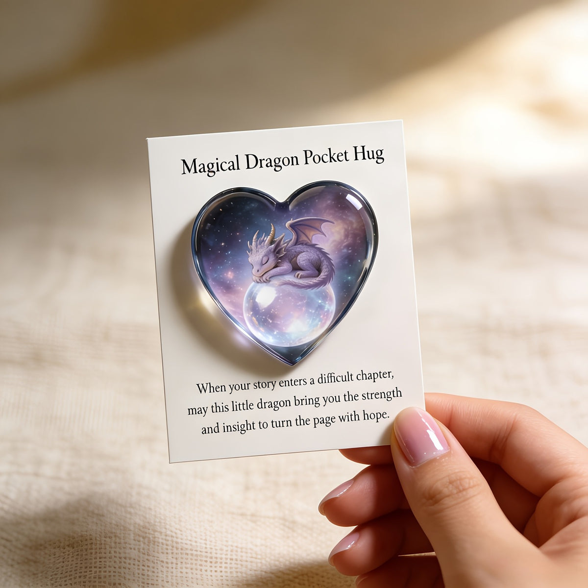 Galaxy Dragon Heart Pocket Hug Card