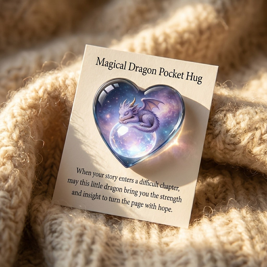 Galaxy Dragon Heart Pocket Hug Card