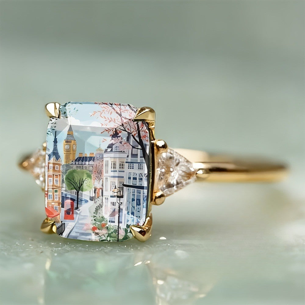 Cityscape Rectangular Ring