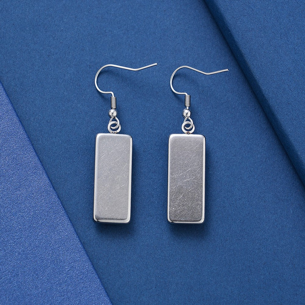 Red White Blue Star Rectangle Earrings