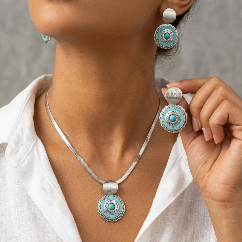 Turquoise Medallion Jewelry Set