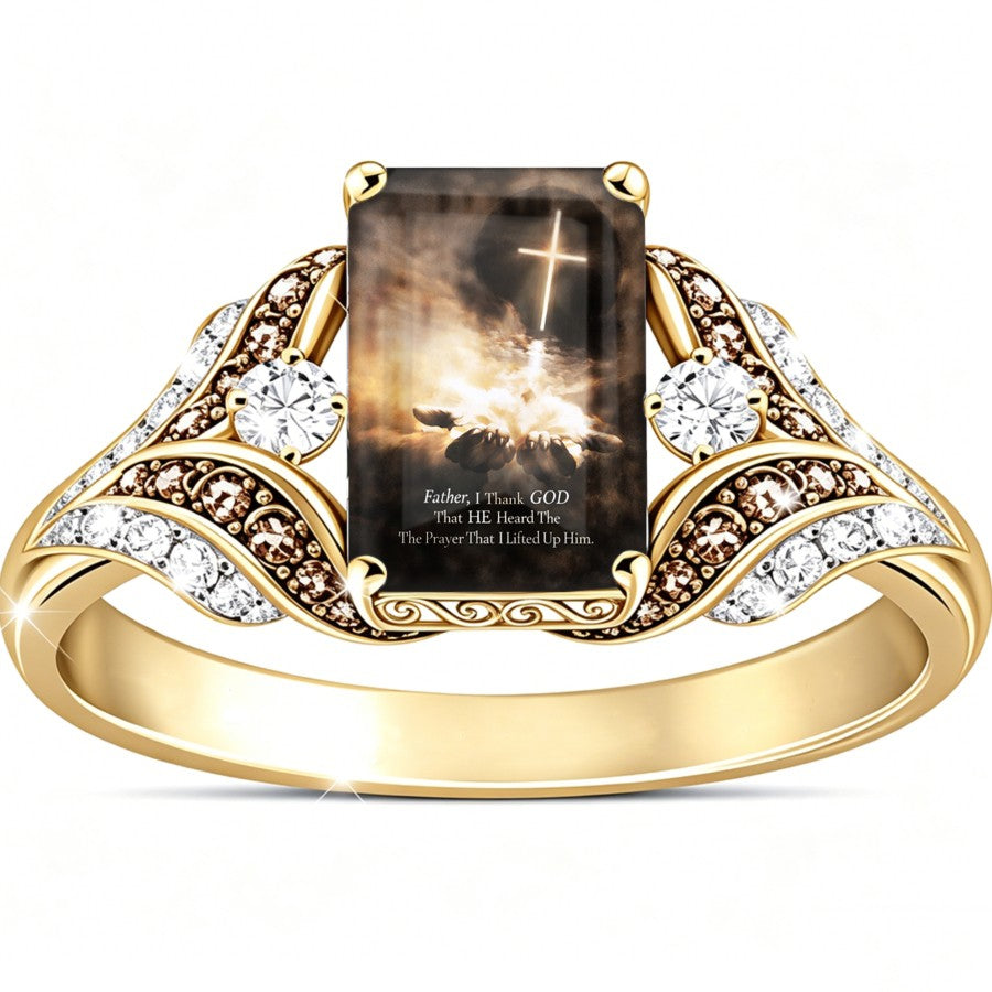 Scripture & Cross Rectangular Ring