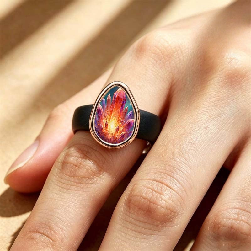 Radiant Crystal Geode Ring