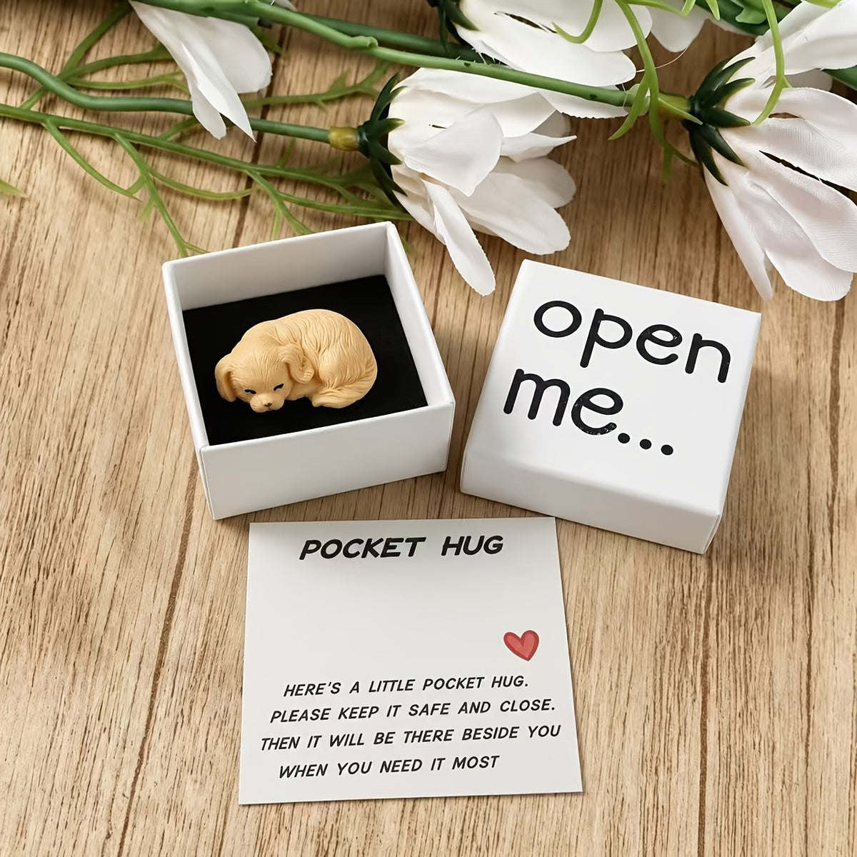 Sleeping Puppy Pocket Hug Box
