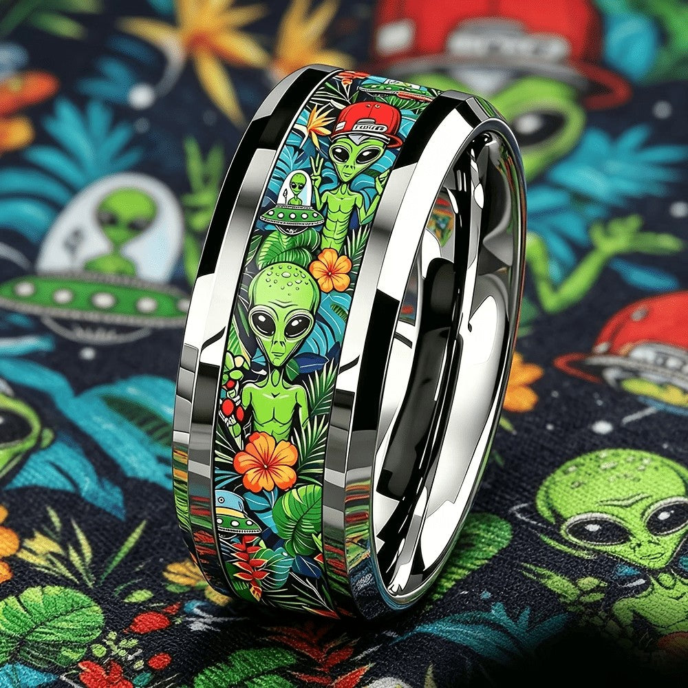 Tropical Alien Pattern Ring
