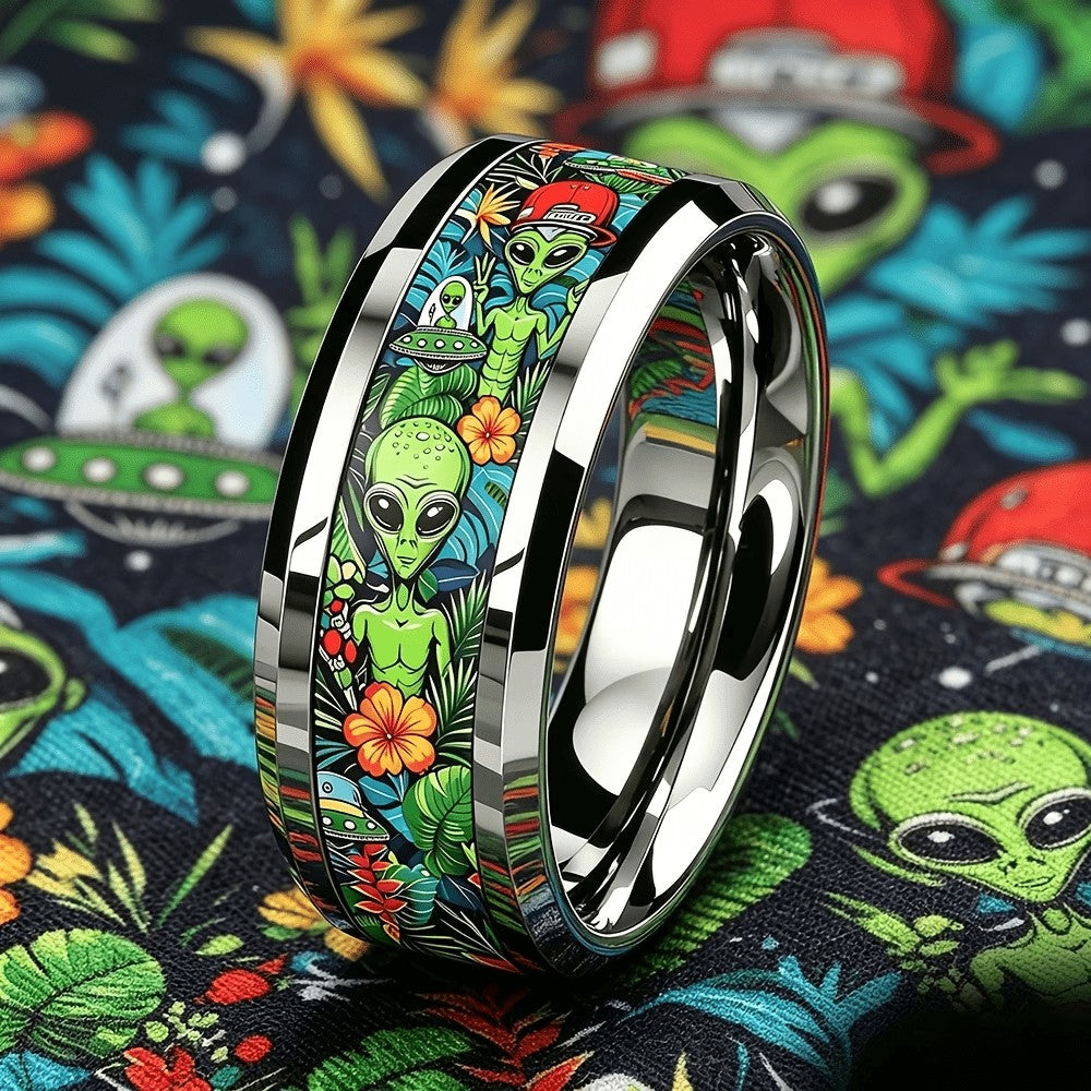Tropical Alien Pattern Ring