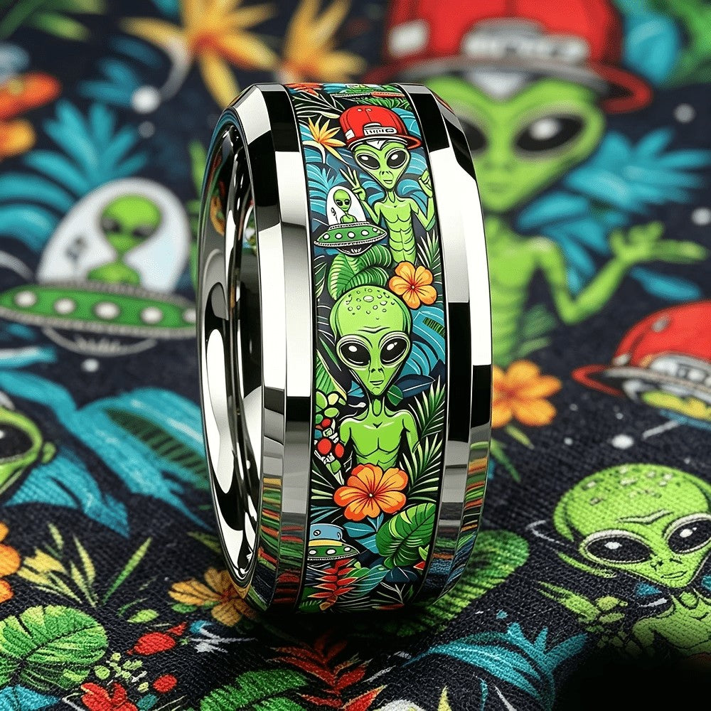 Tropical Alien Pattern Ring