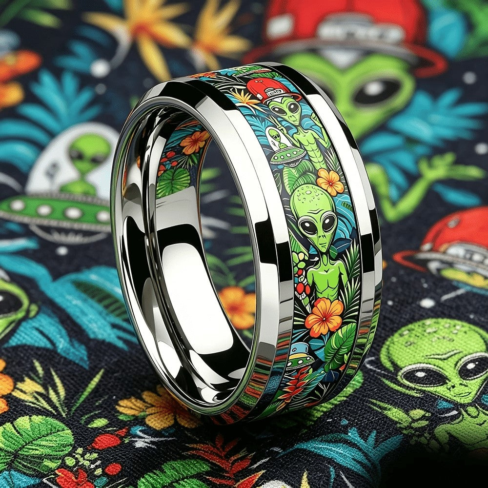 Tropical Alien Pattern Ring