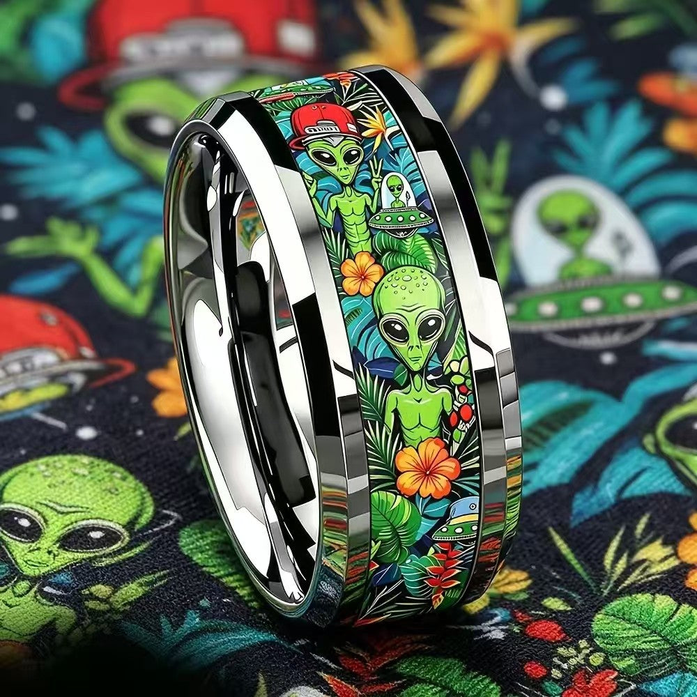 Tropical Alien Pattern Ring