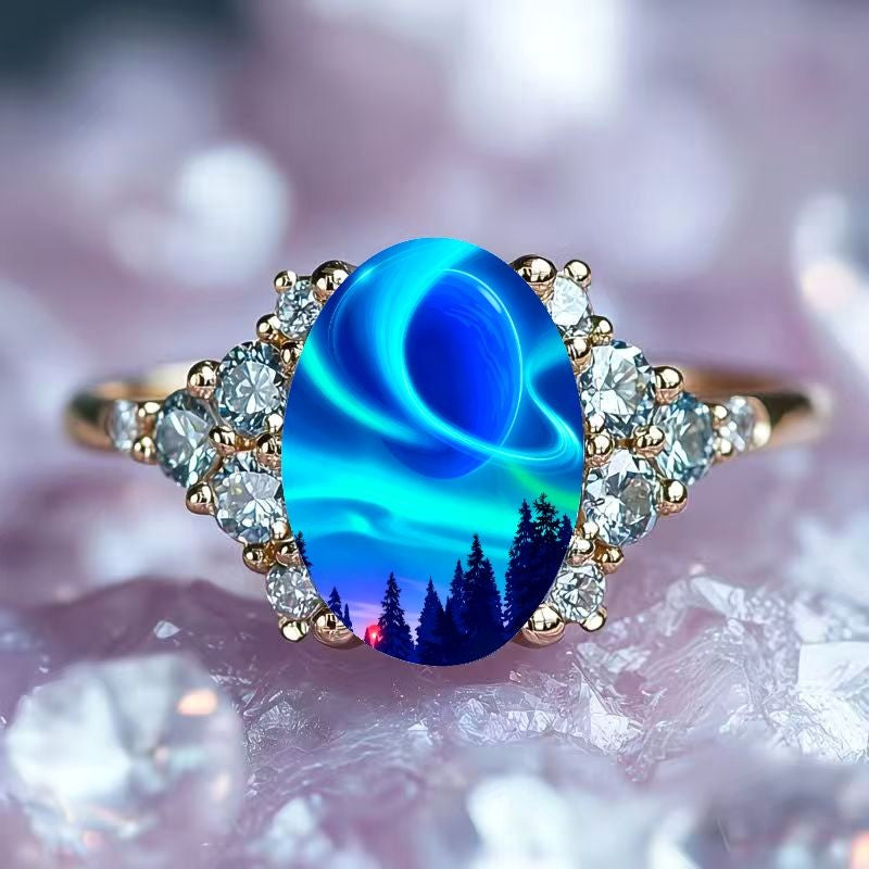 Aurora Forest Oval Ring