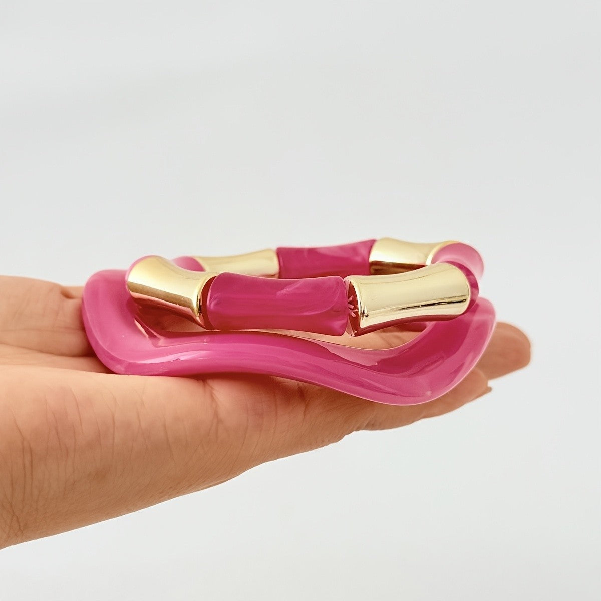 Gradient Bamboo Resin Bracelet Set