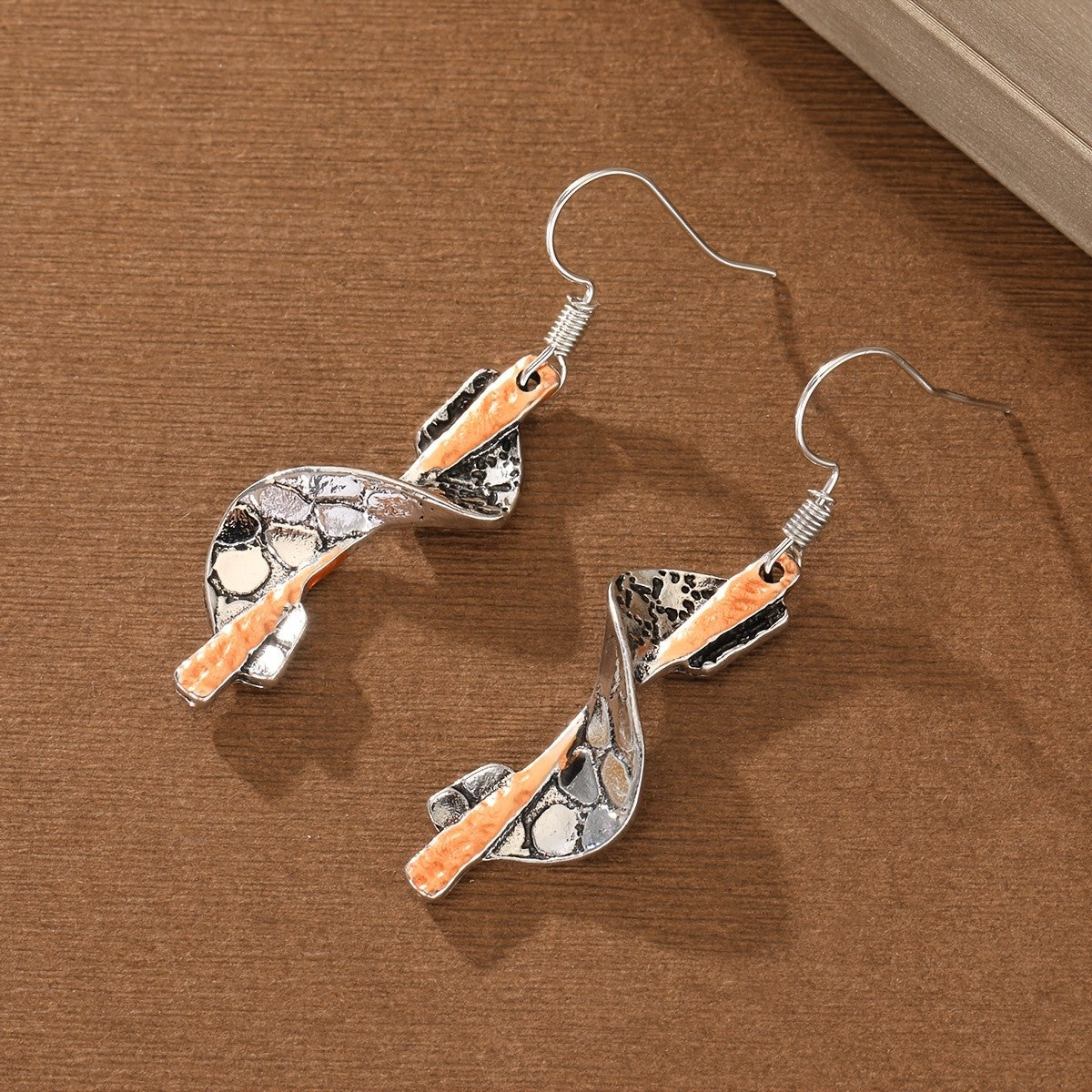 Textured Spiral Drop Earrings