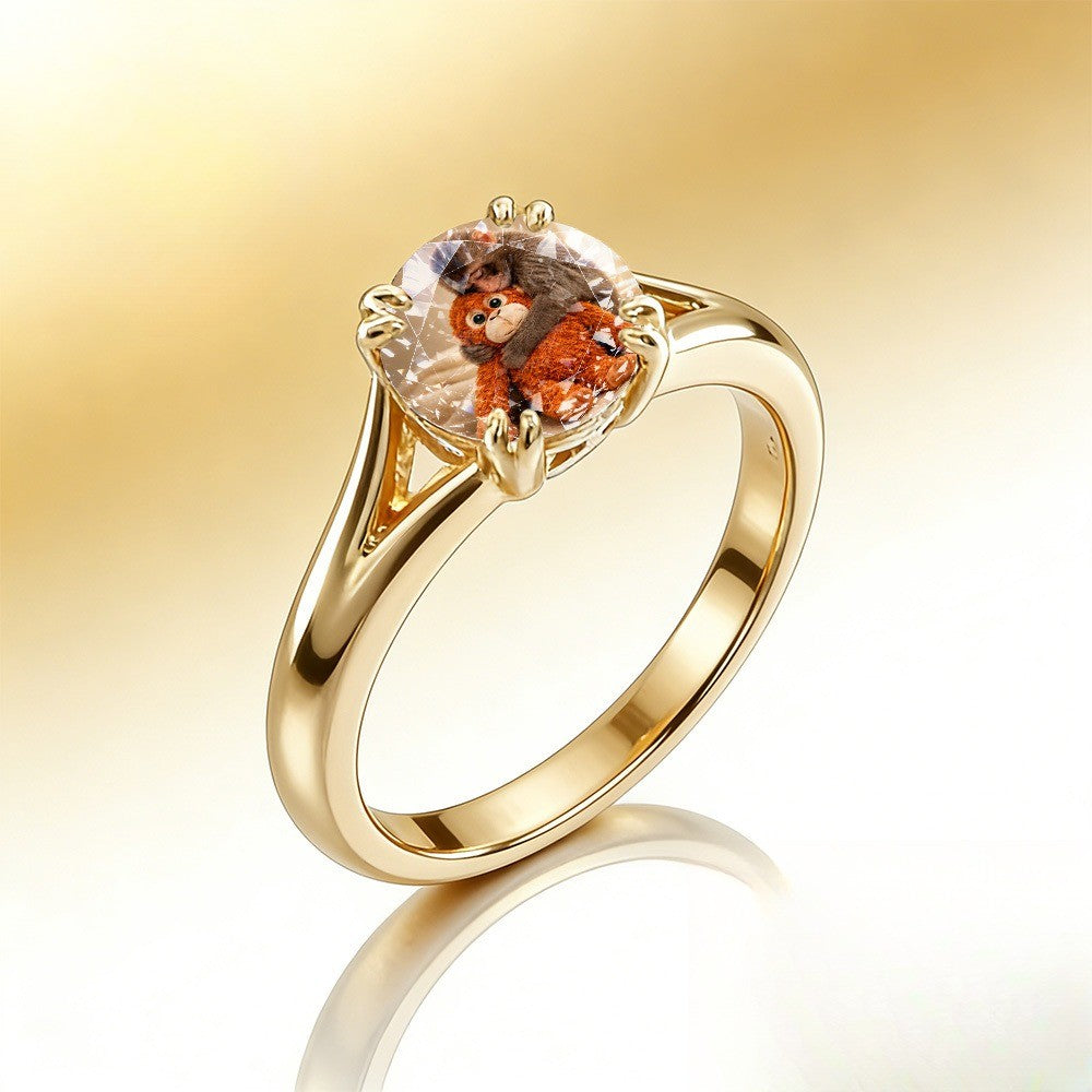 Monkey Hugging Bear Ring