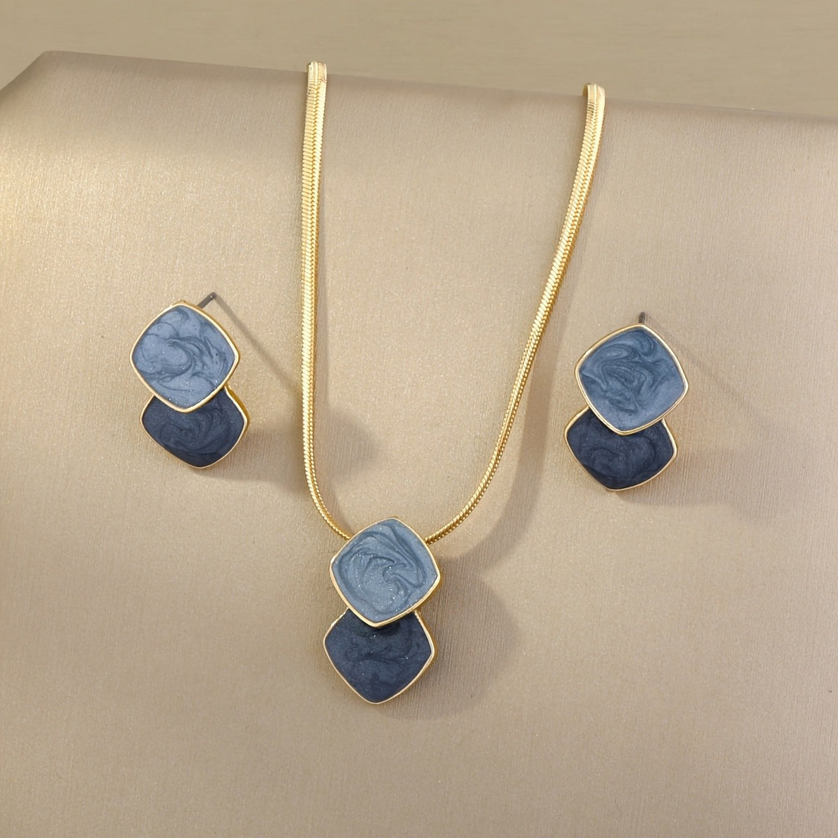 Marble Geometric Jewelry Set
