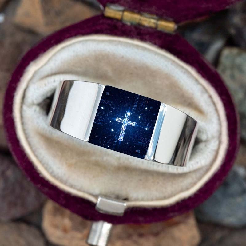 Starry Night Cross Square Ring
