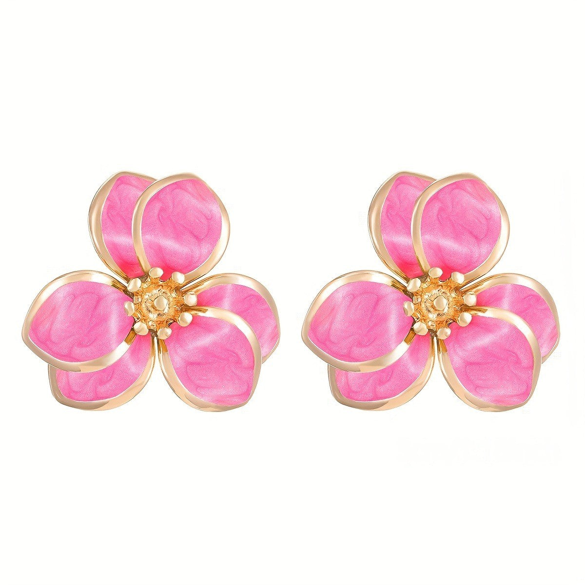 White Floral Stud Earrings