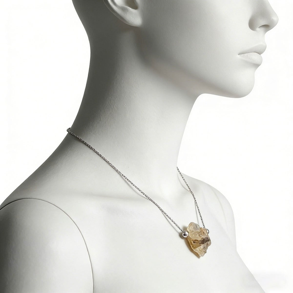 Raw Amber Crystal Necklace