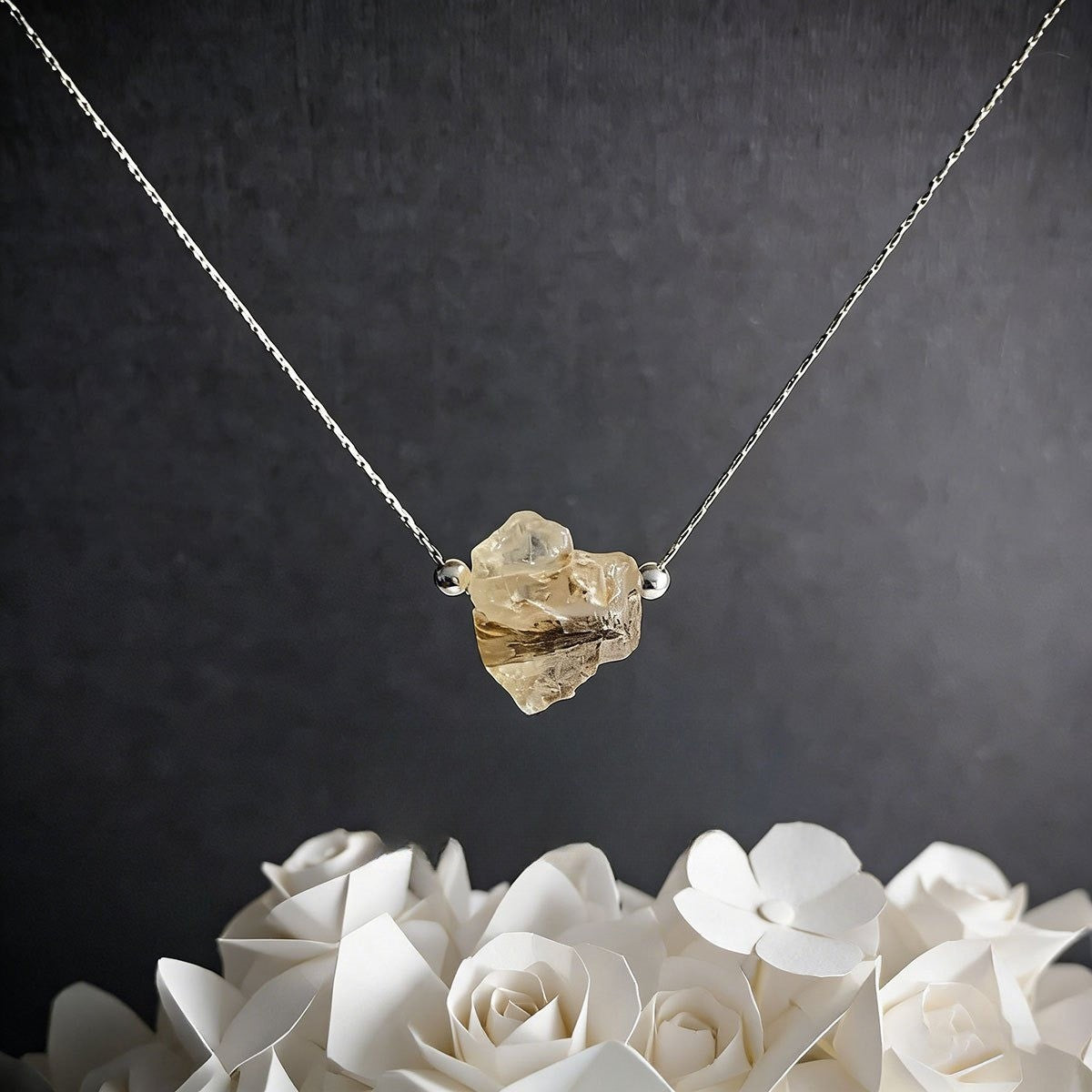 Raw Amber Crystal Necklace