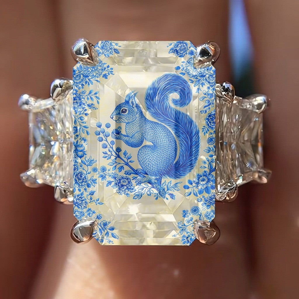 Blue Squirrel Square Ring