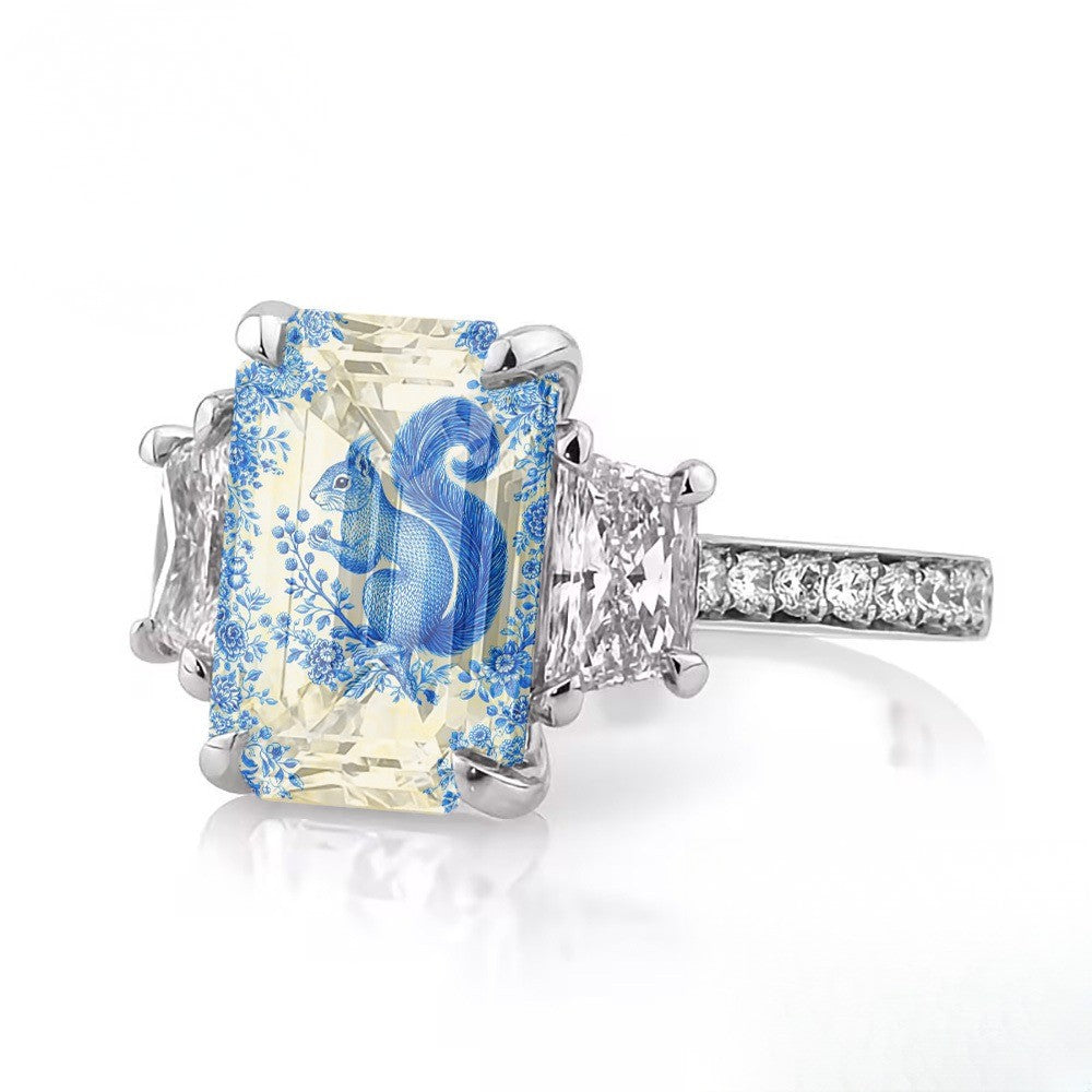 Blue Squirrel Square Ring