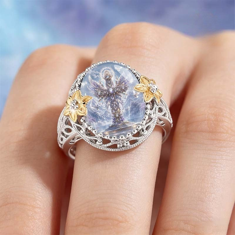 Winged Cross Dome Ring