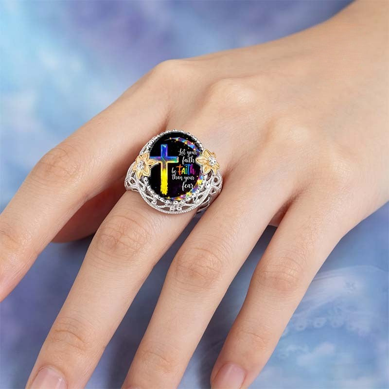 Faith Bigger Than Fear Cross Ring