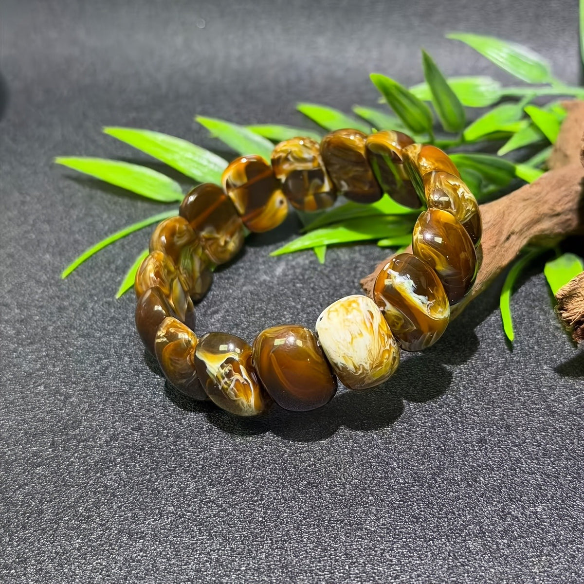 Swirled Honey Amber Bracelet