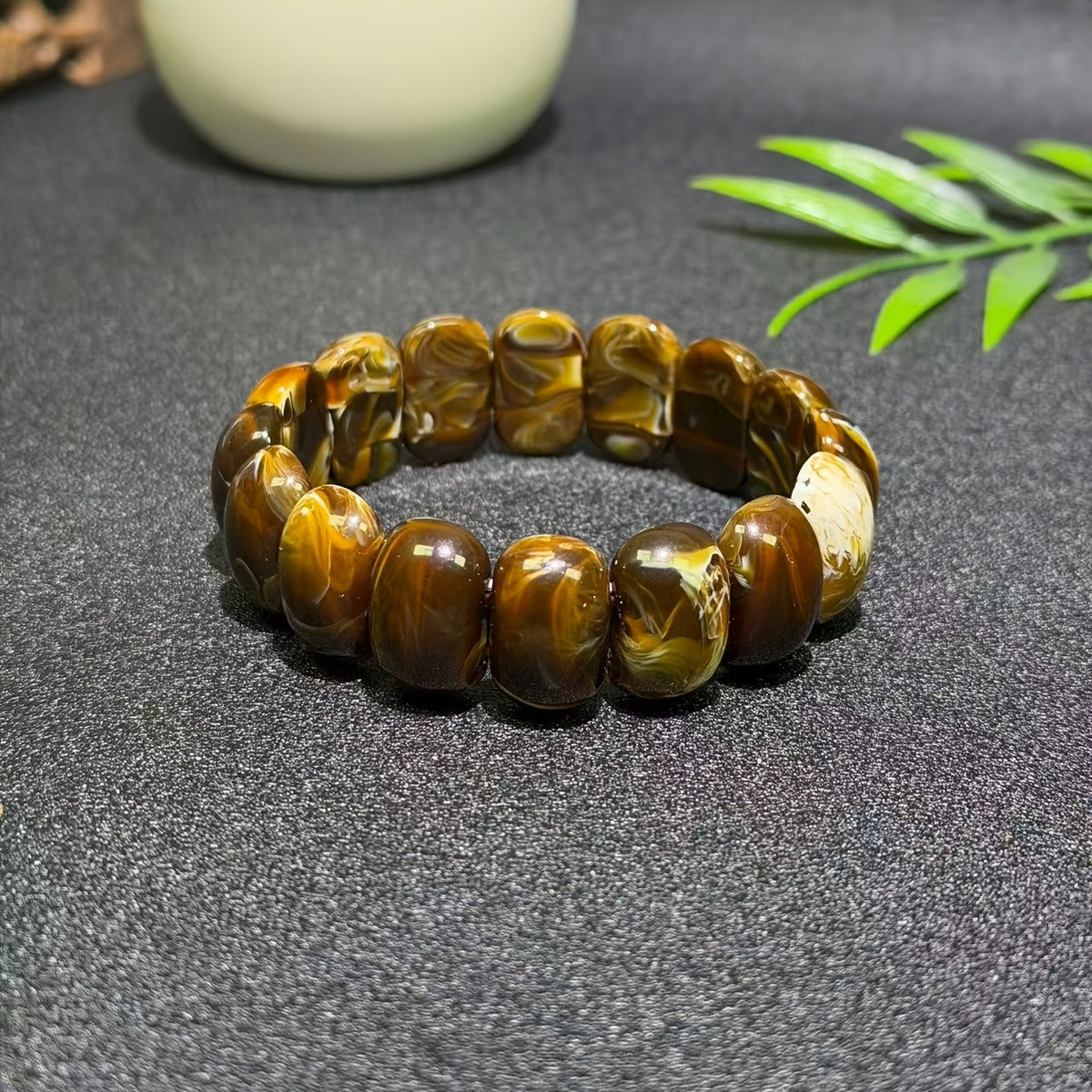 Swirled Honey Amber Bracelet