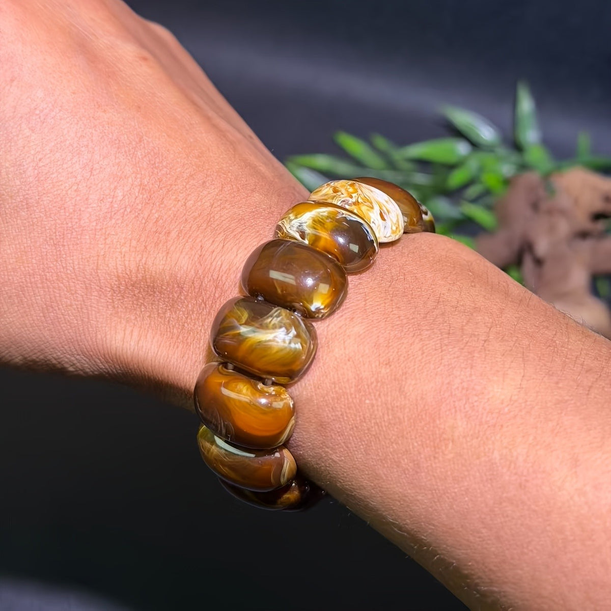 Swirled Honey Amber Bracelet