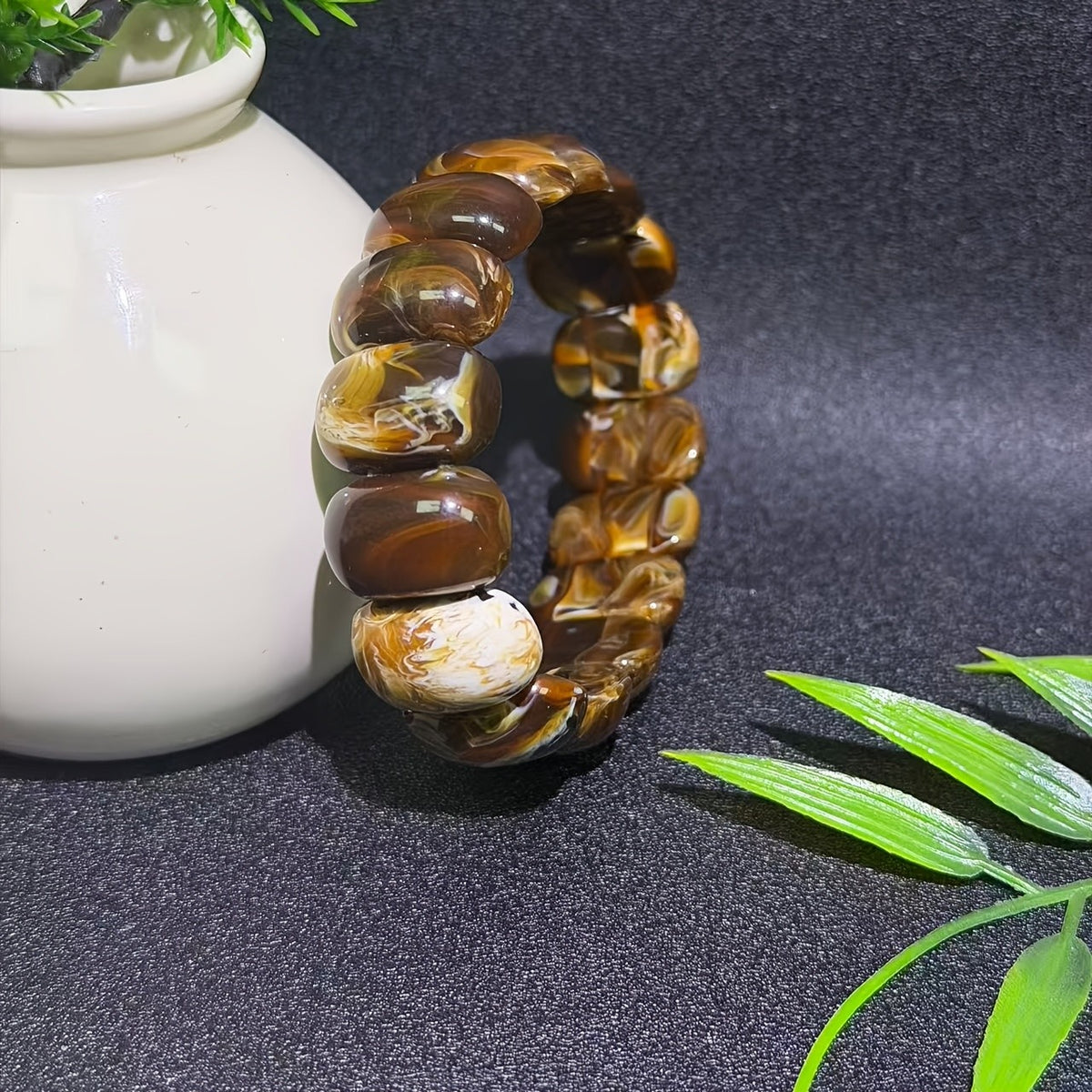 Swirled Honey Amber Bracelet