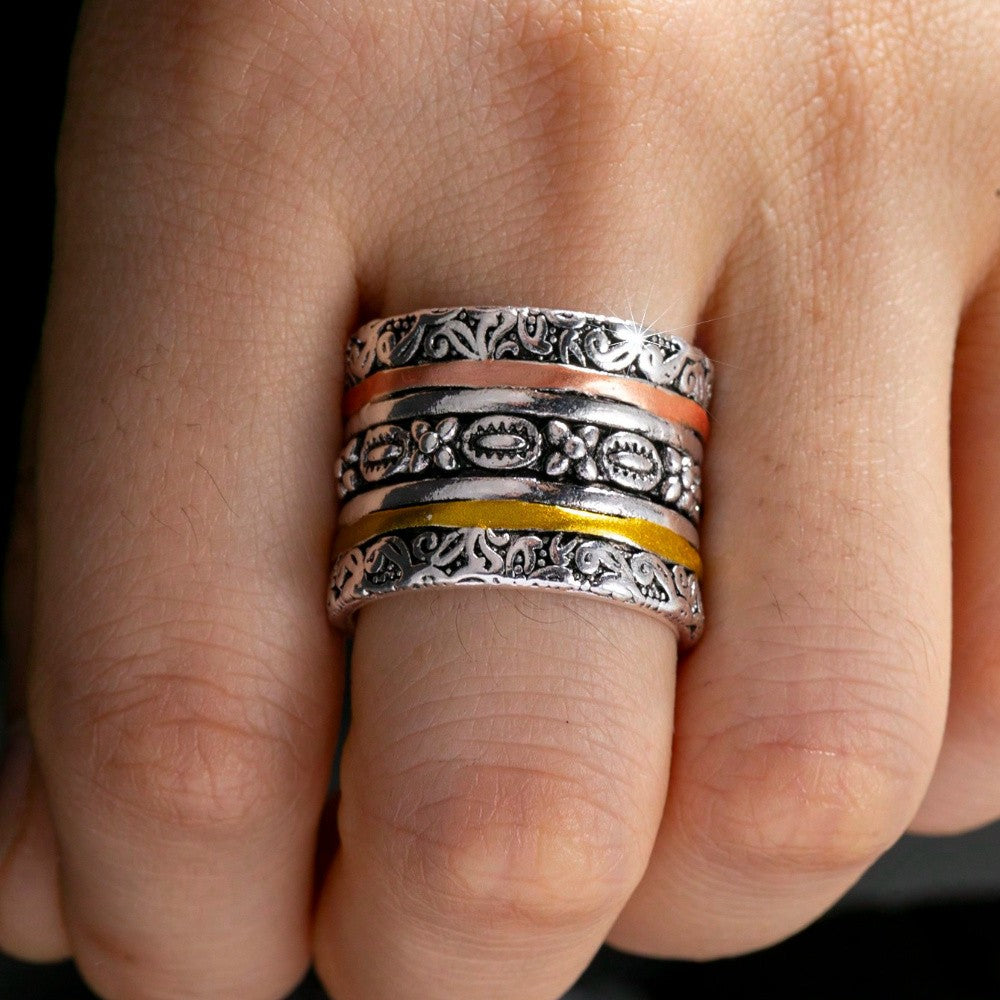 Carved Multi-Band Ring