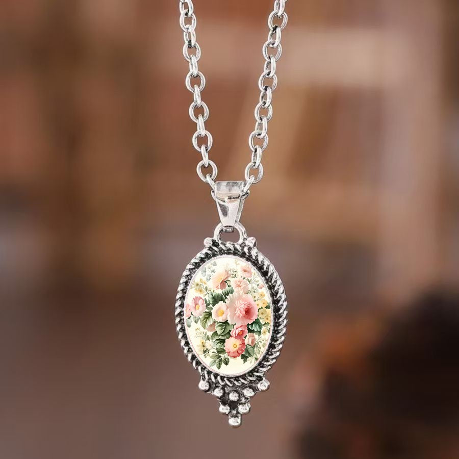 Botanical Bouquet Oval Pendant