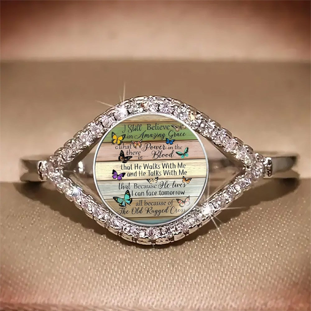 Butterfly & Faith Dome Ring
