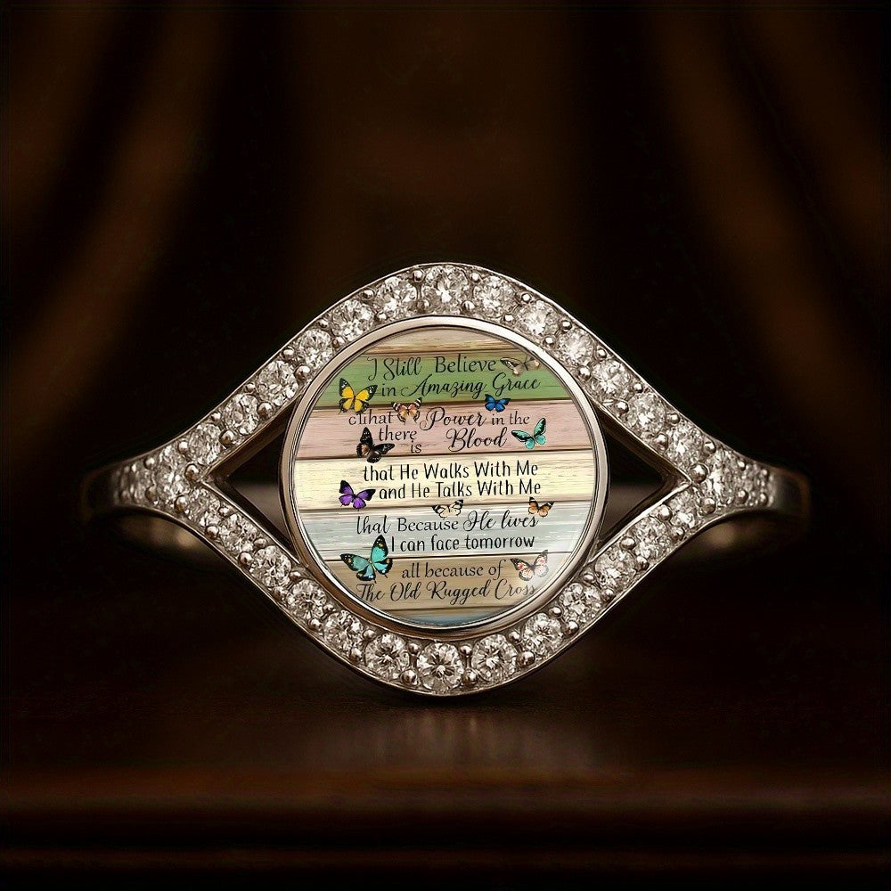 Butterfly & Faith Dome Ring