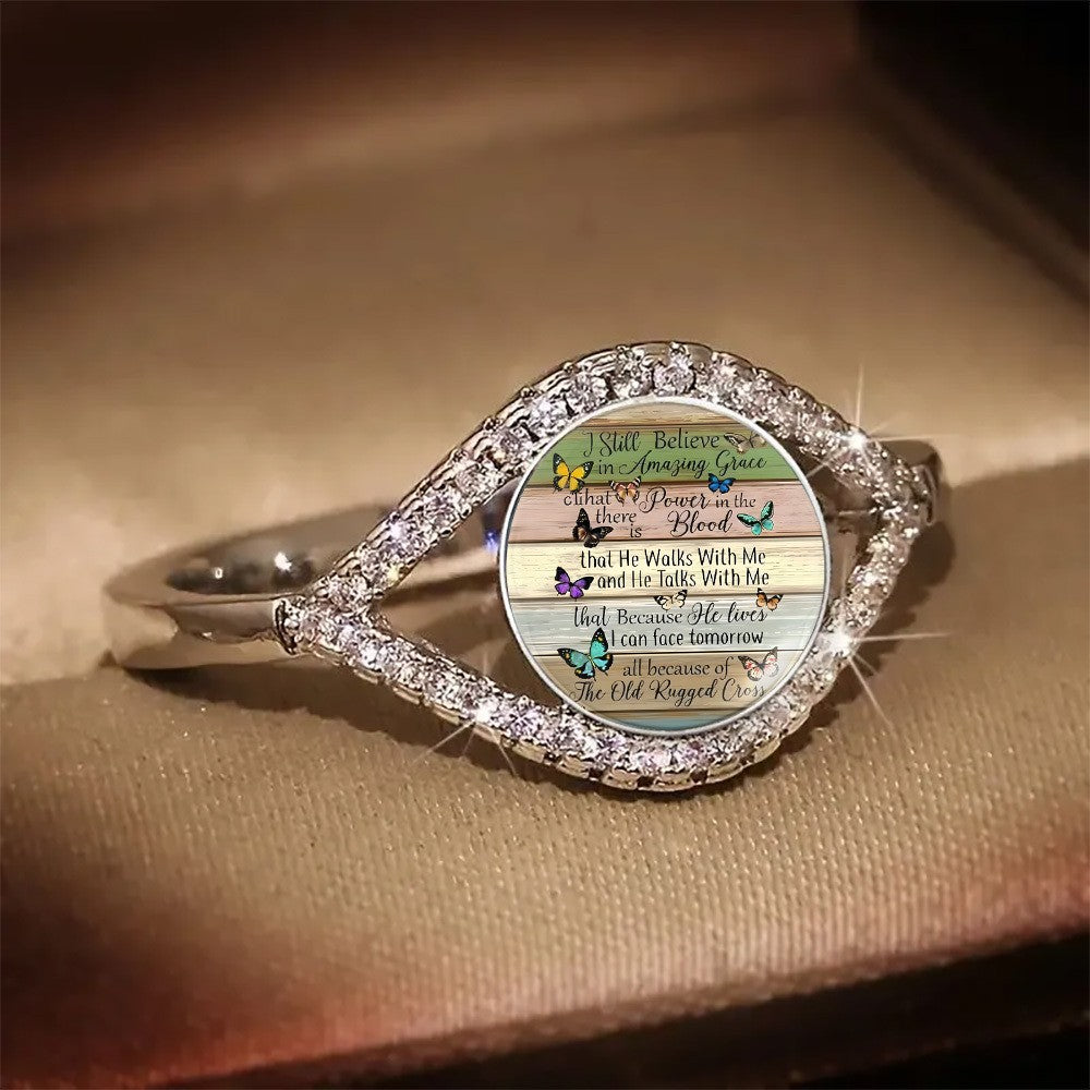 Butterfly & Faith Dome Ring