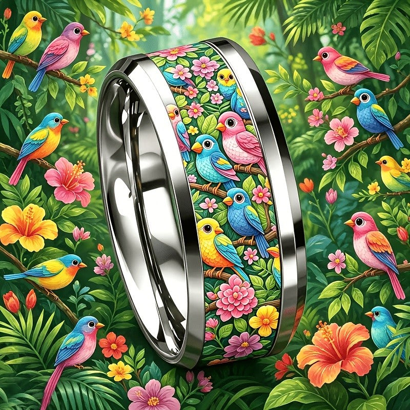 Tropical Bird & Floral Ring