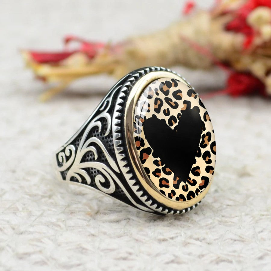 Leopard Heart Filigree Ring