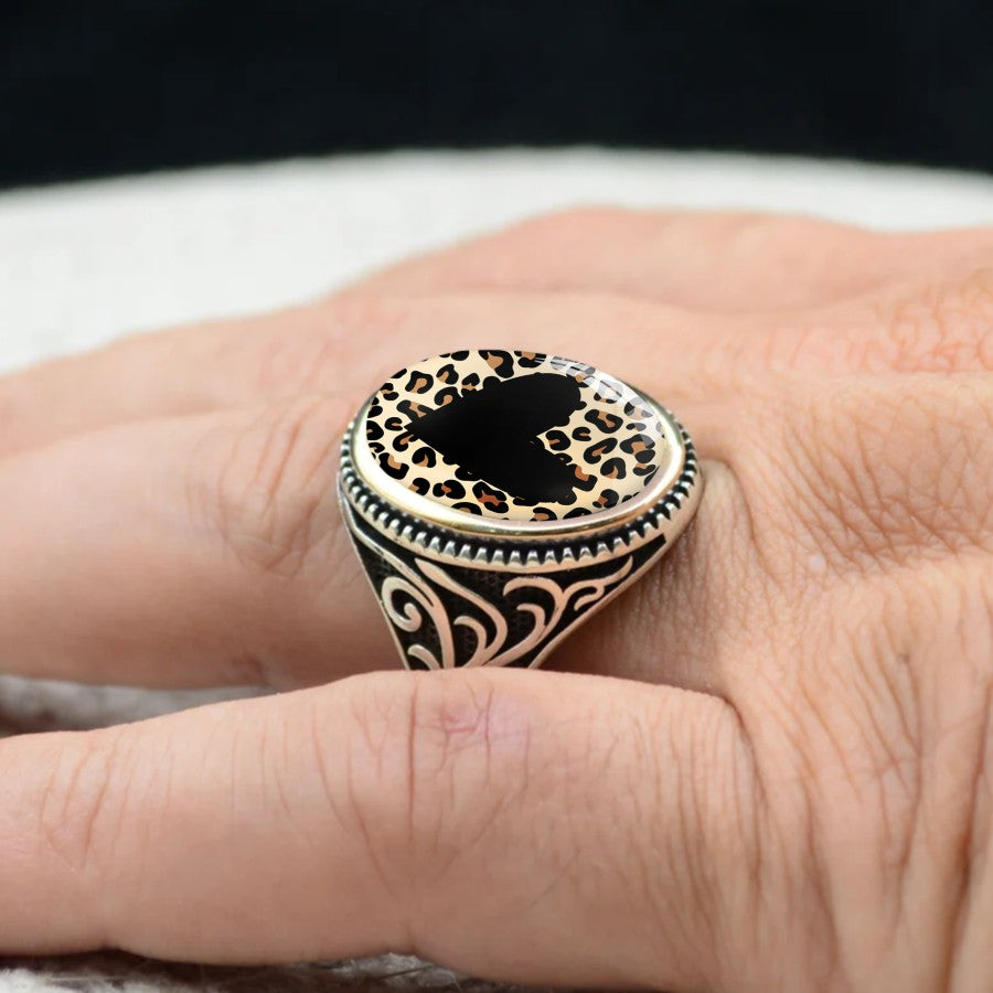 Leopard Heart Filigree Ring