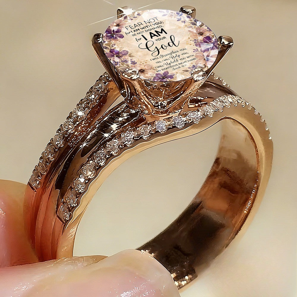 Fear Not Floral Scripture Ring
