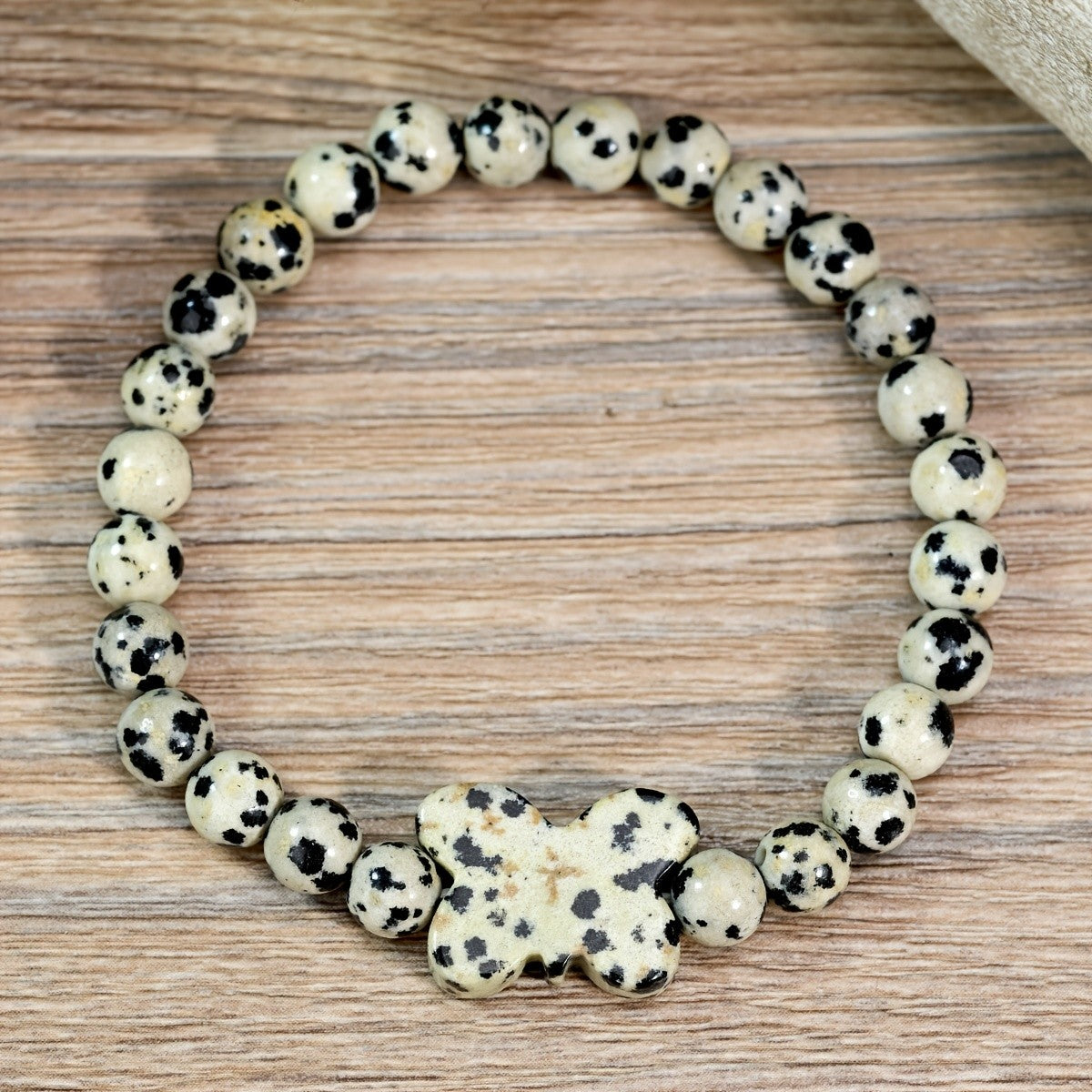 Dalmatian Jasper Butterfly Bracelet