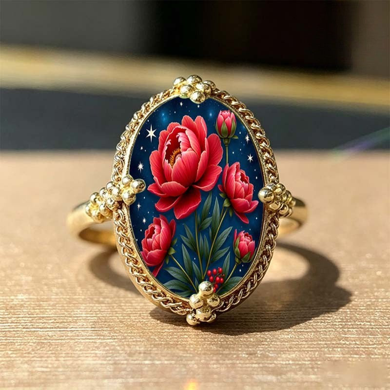 Starry Night Peony Ring