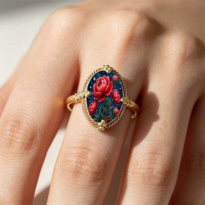 Starry Night Peony Ring